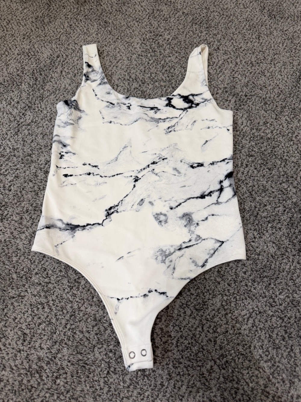 Express White Marble Print Bodysuit